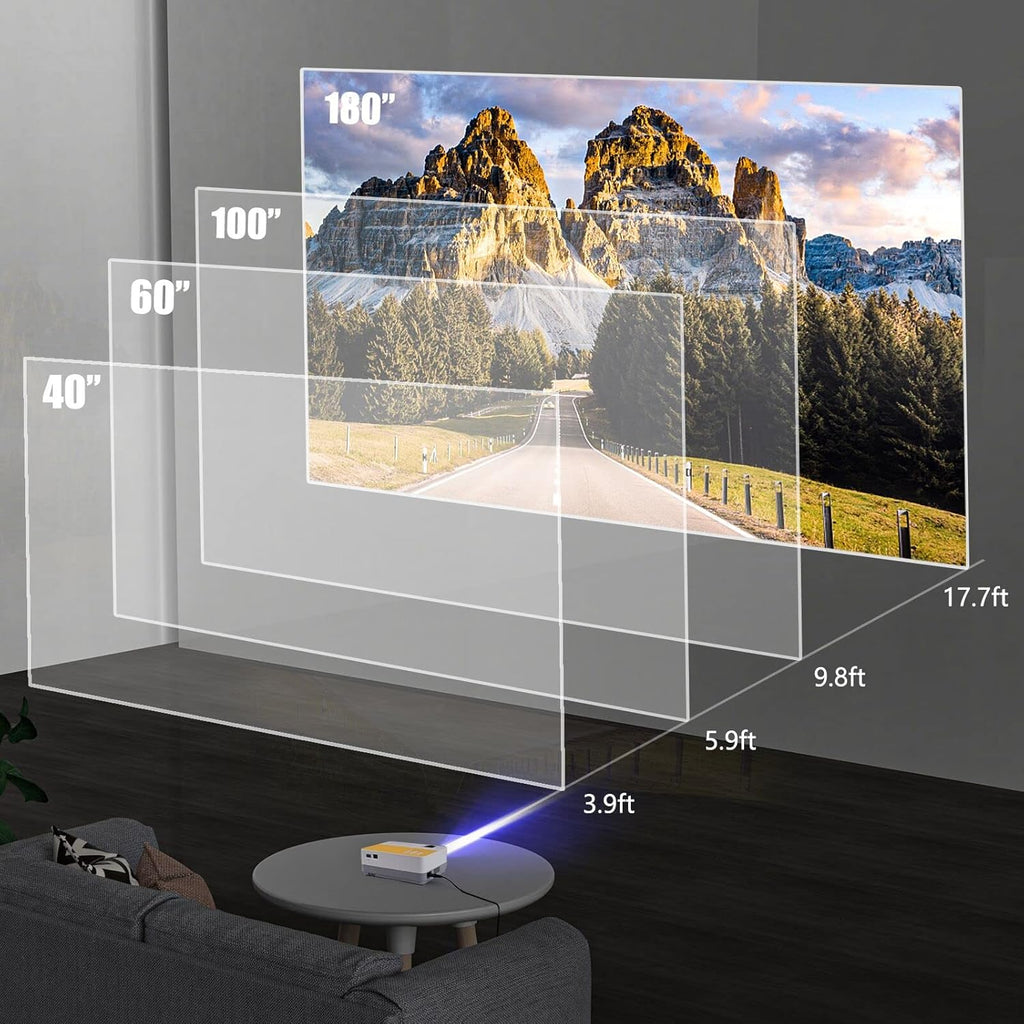 Mini Projector, 55000 Hours Full HD 1080P Supported Portable Video Projector H842299