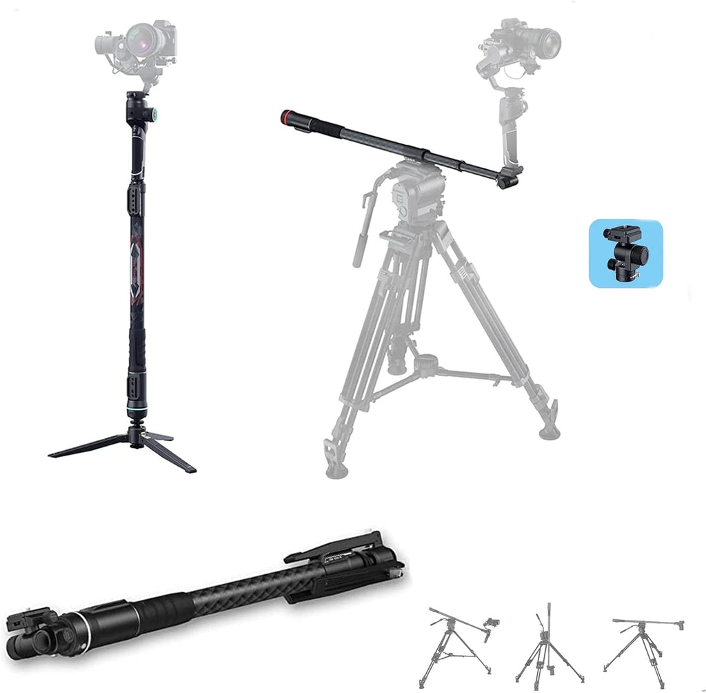 Motorized Monopod Camera Slider, Carbon Fiber, Vertical Payload 13Lb, Extendable to 54.3 in D8684