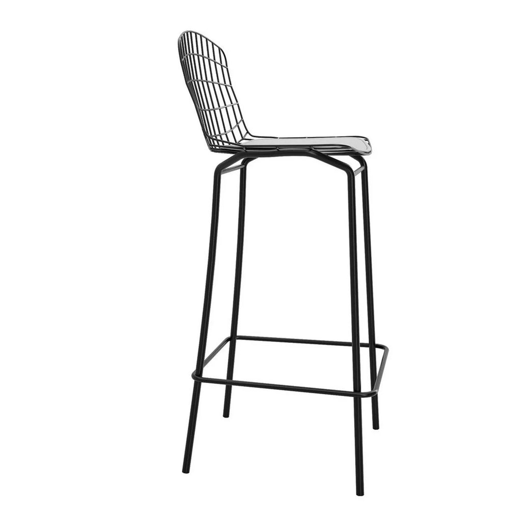 Black and White Barstool, Set of 3 with Seat Cushion M77797