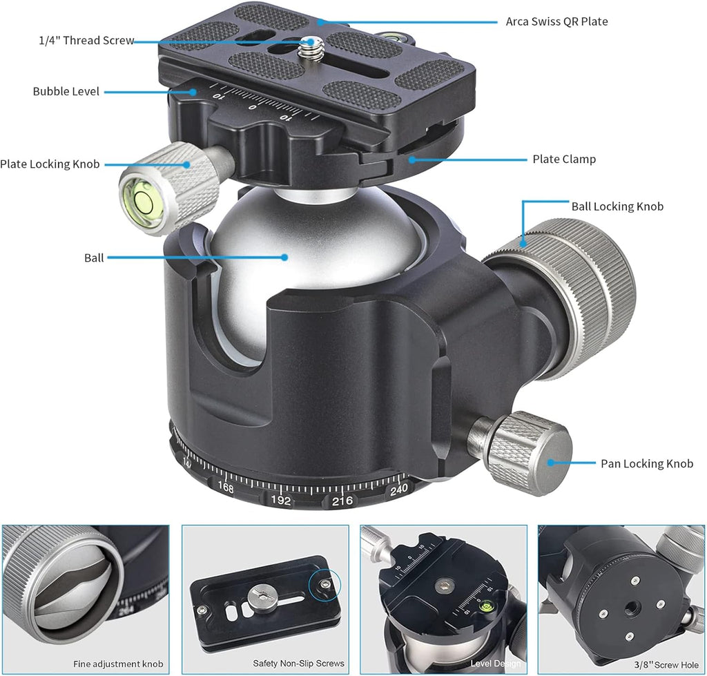 G5 Low Profile Ball Head Tripod Head Camera Mount P117984