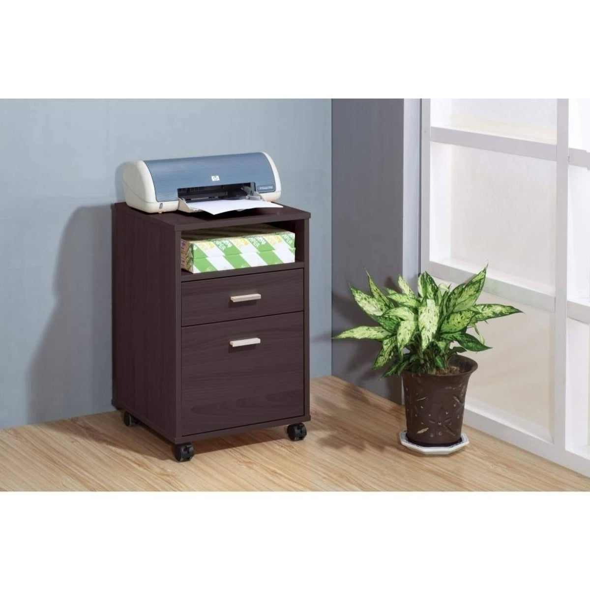 Dark Brown Mobile File Cabinet J343757