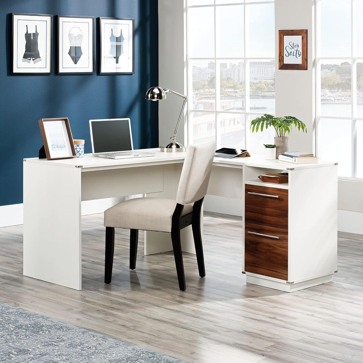 L-Desk, Pearl Oak Finish H11943