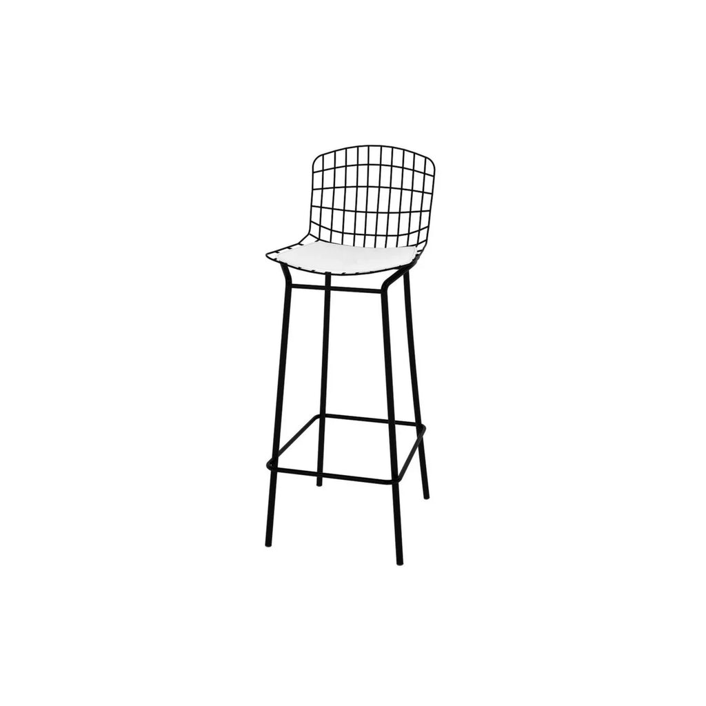 Black and White Barstool, Set of 3 with Seat Cushion M77797
