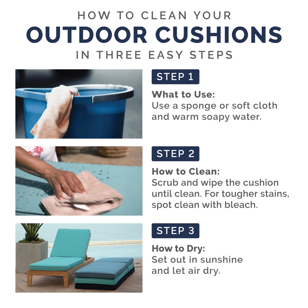 Outdoor Chaise Lounge Cushion 72 x 21 Blue H294
