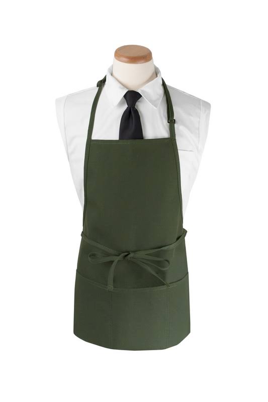 Hunter Green Three Pocket Bib Apron - 12 Count X76382