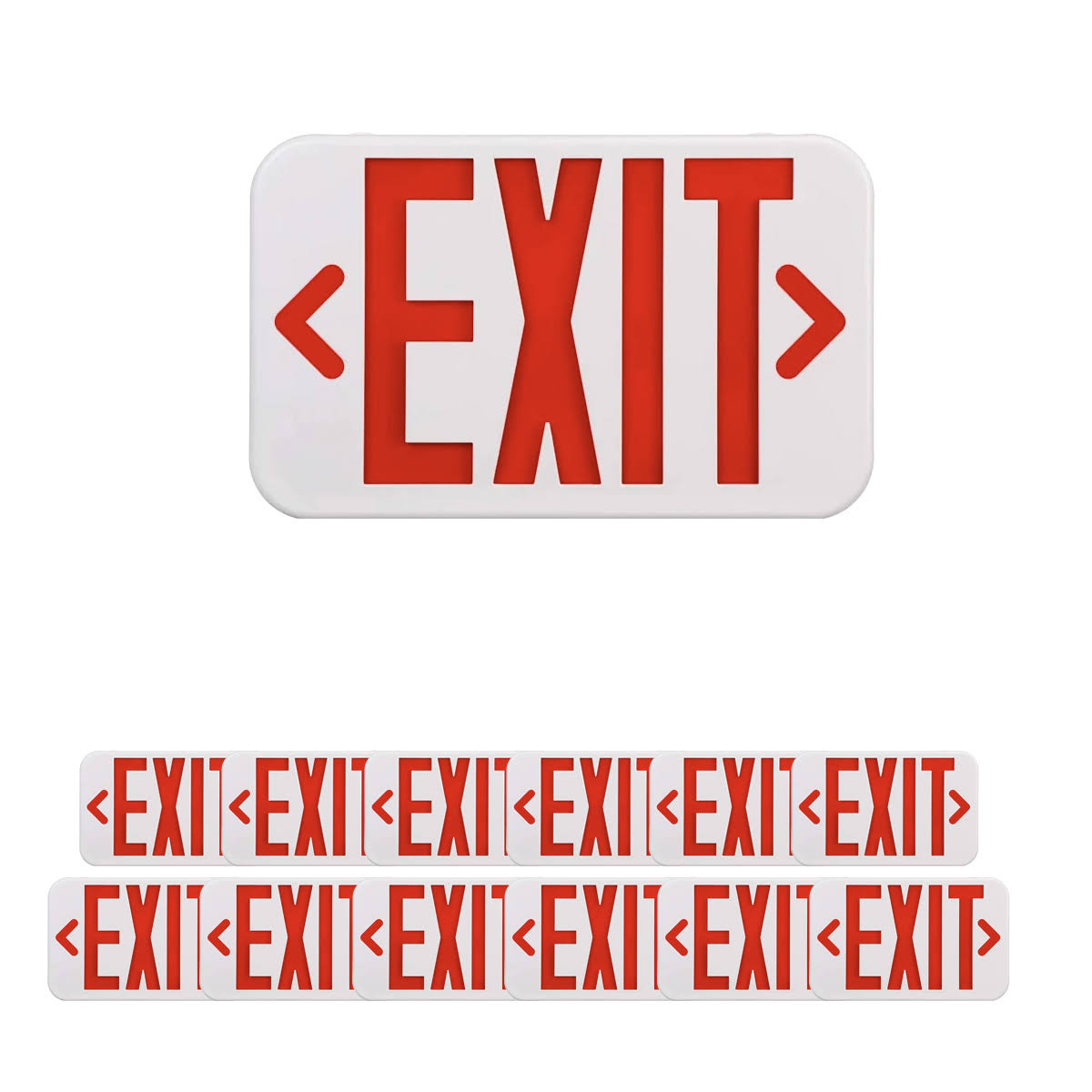 12-Pack Red Emergency Light Exit Sign D80031