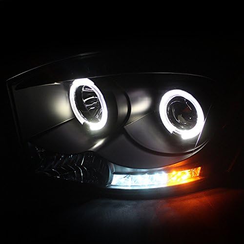 Black Dual Halo Projector LED Headlights and Dark Red Tail Lights X794