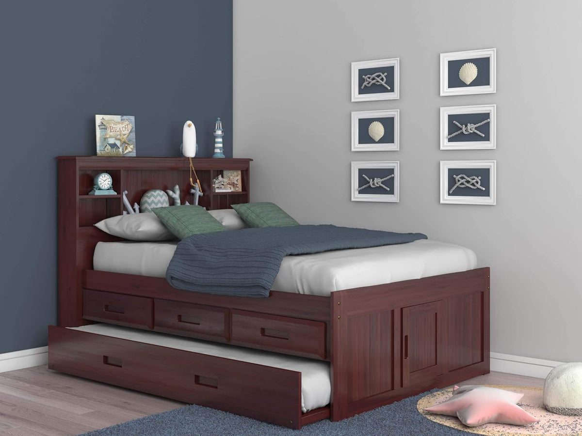 Full Captain's Bed in Merlot Z30007