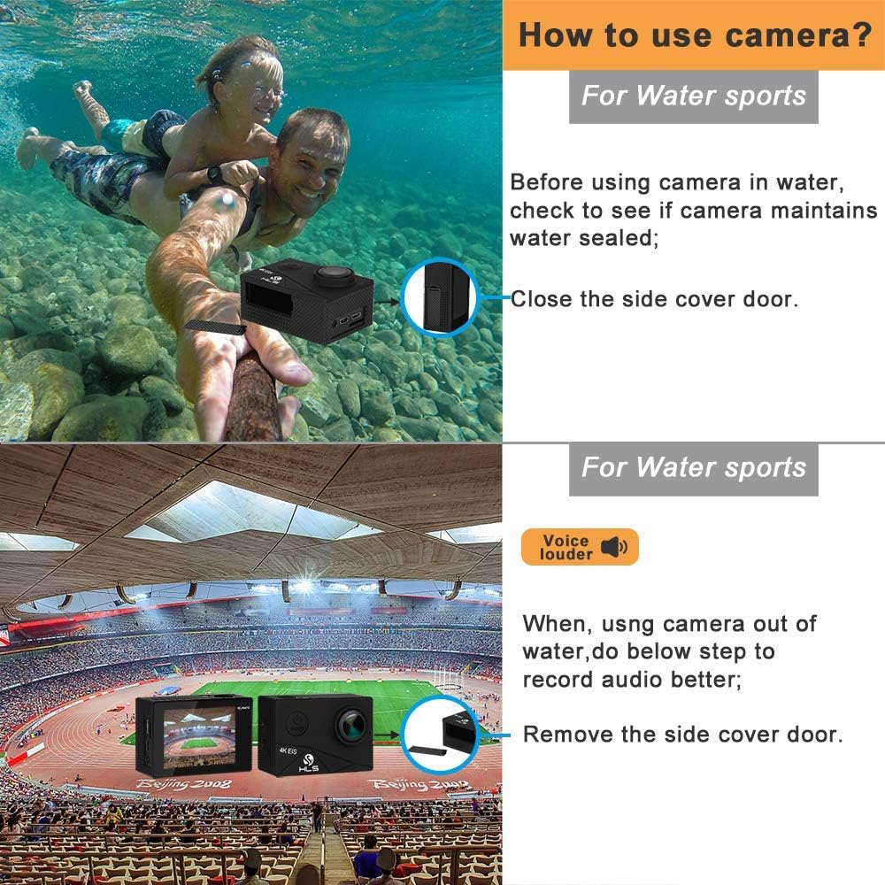 4K Waterproof Action Camera with Wide Angle Lens P3604