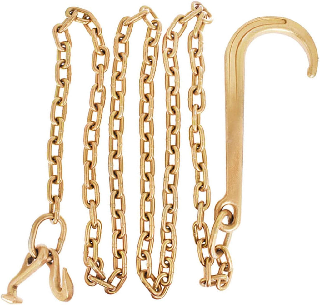 Grade 70 Tow Chain 5/16 x 10 FT with J Hook Recovery Pack of 2 W24538