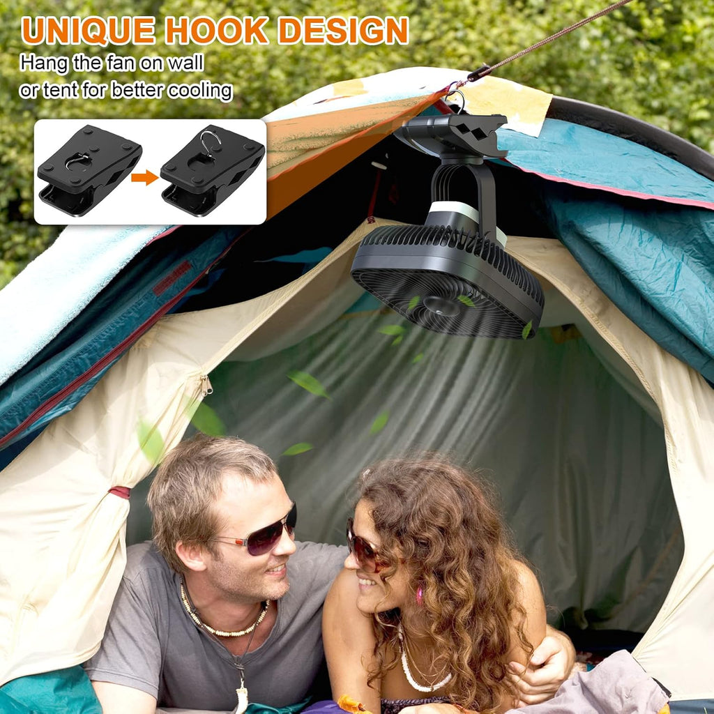 18000mAh Rechargeable 8-inch Clip on Fan with Light R287409