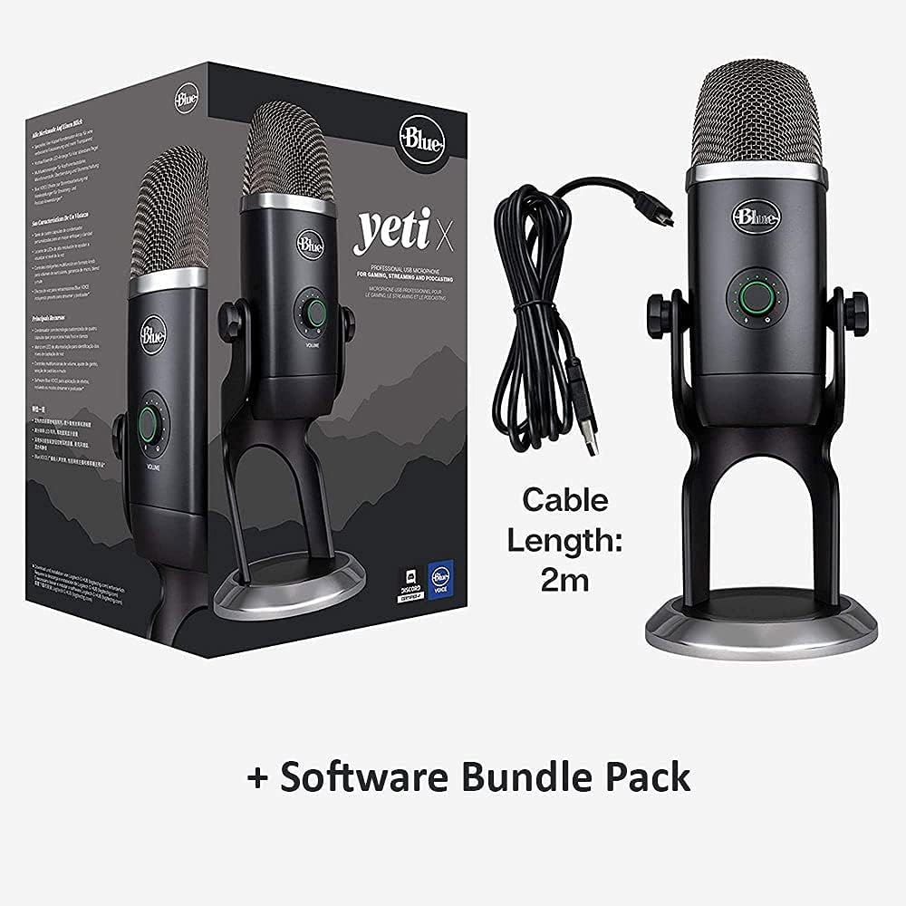 Blue YETI X Pro Condenser USB Microphone Bundle with Headphone & Pop Filter L472196