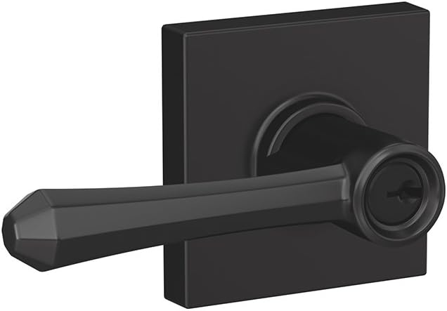 Matte Black Keyed Entry Lever Lock Pack of 2 I66206