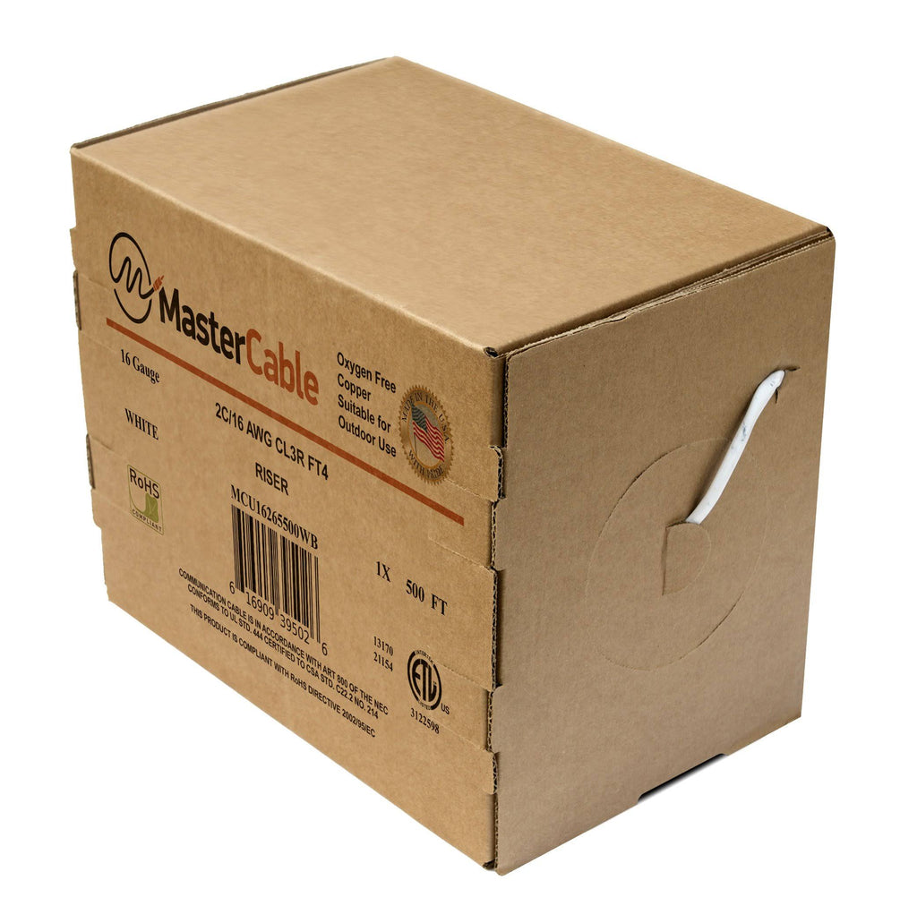 CL3 Rated 2-Conductor Pure Copper Cable (16 Gauge, 500 ft) L32558