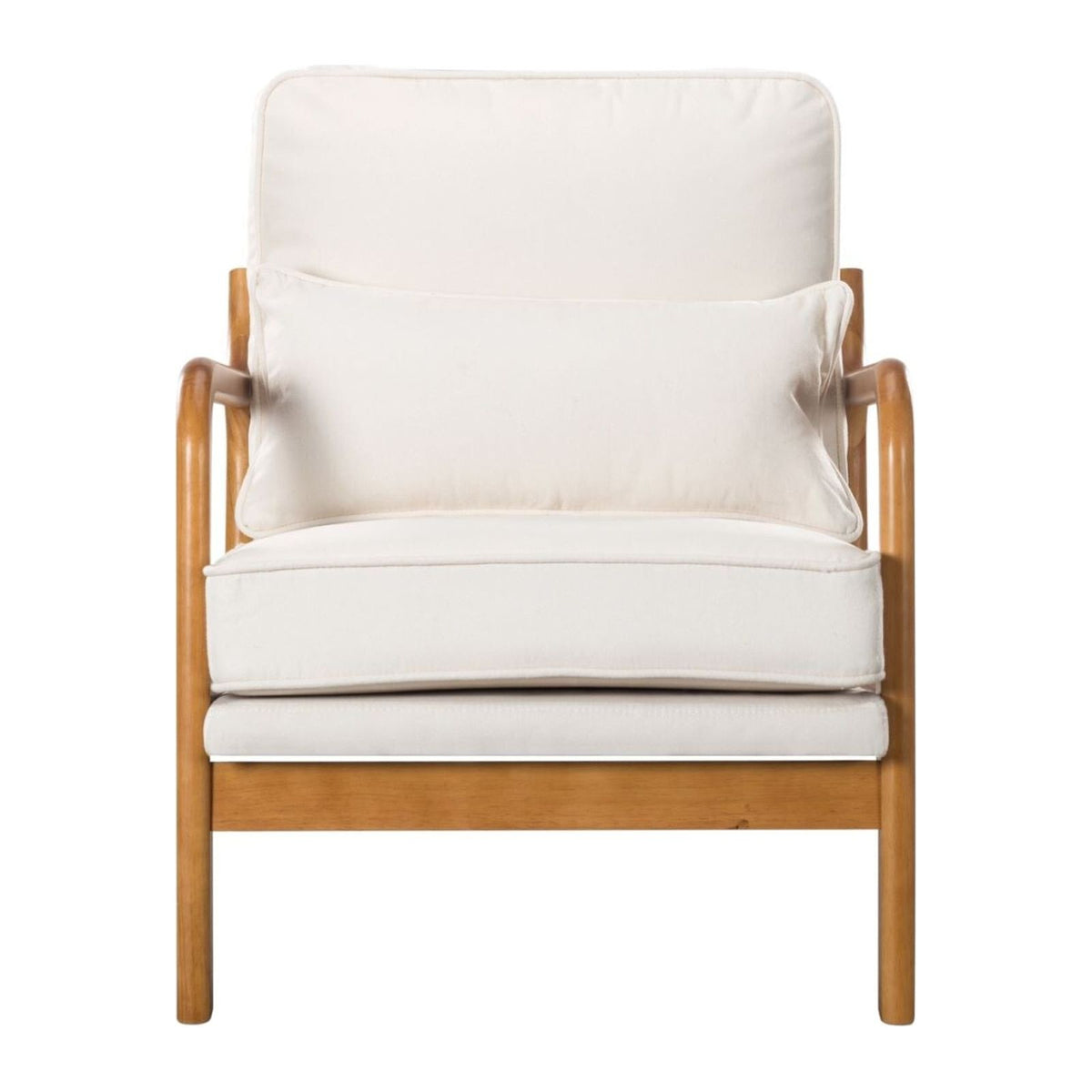 Beige Linen Blend Accent Chair I4043