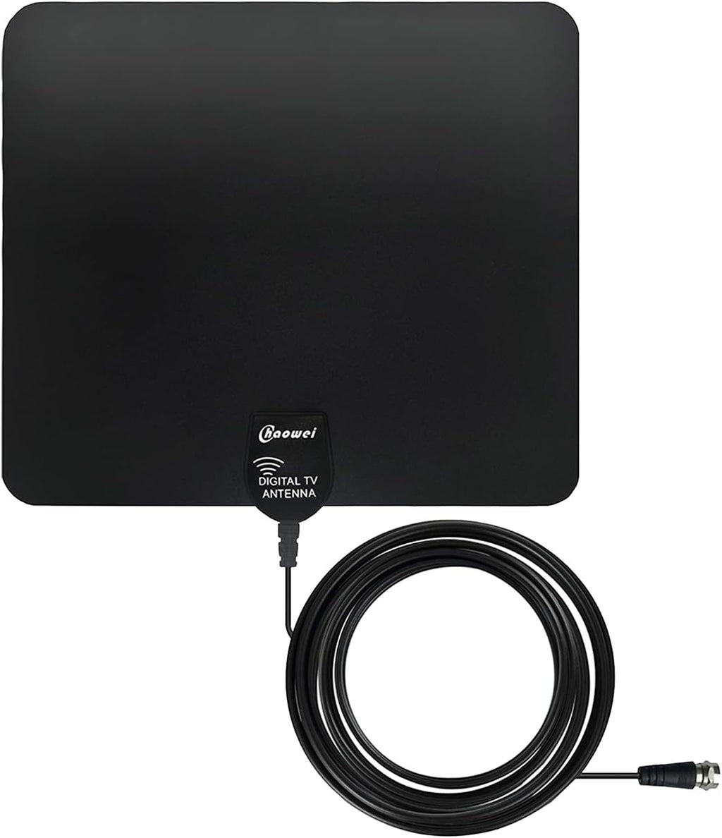 HD Digital TV Antenna with Built-in Signal Booster and 16.5 Feet Coaxial Cable, Pack of 2 V354858