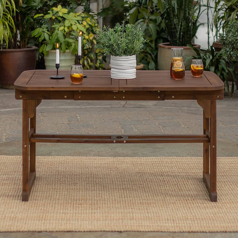 Dark Brown Acacia Wood Outdoor Dining Table J121748