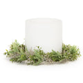 Green and Beige Foliage Candle Ring G8784