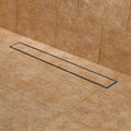 Brushed Stainless Steel Linear Shower Drain with Flange Z177648