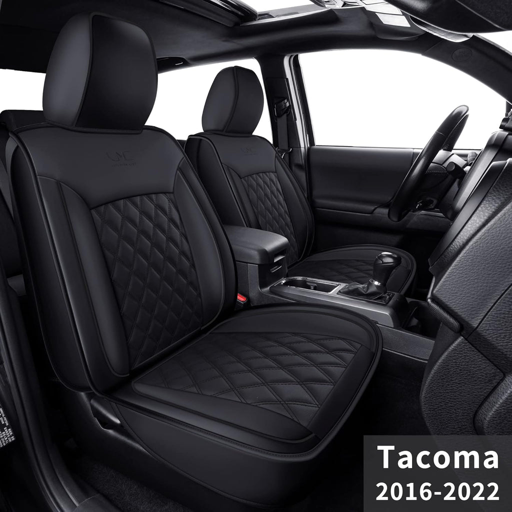 Gray Faux Leather Seat Covers for Tacoma Crew Cab T3300