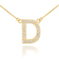 14K Gold Diamond Initial Necklace, 20" Y8804
