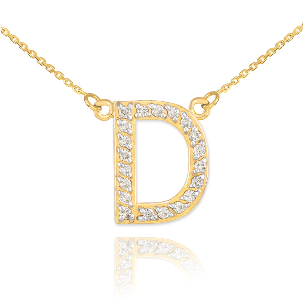 14K Gold Diamond Initial Necklace, 20" Y8804