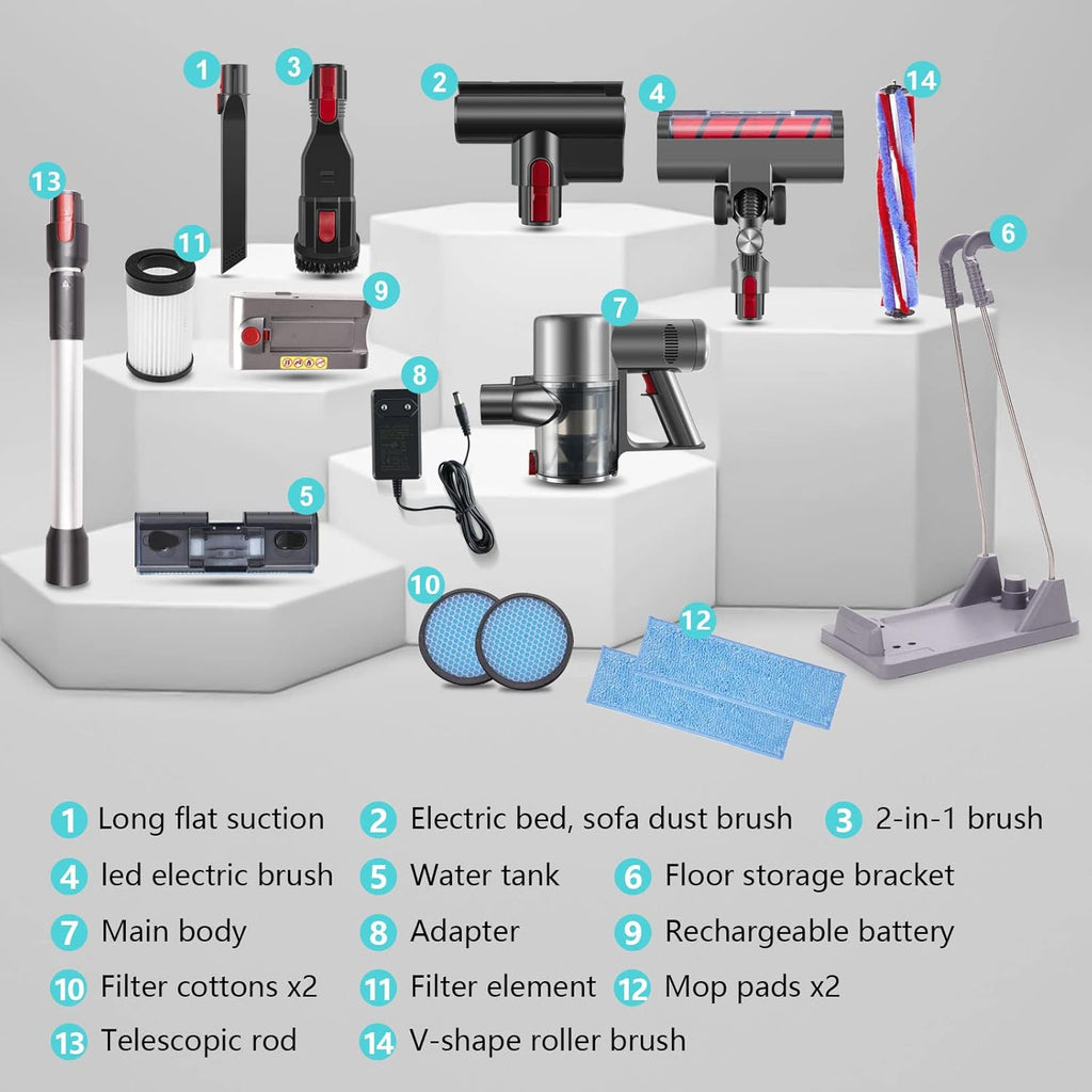 Cordless Stick Vacuum Cleaner with LED Display H164