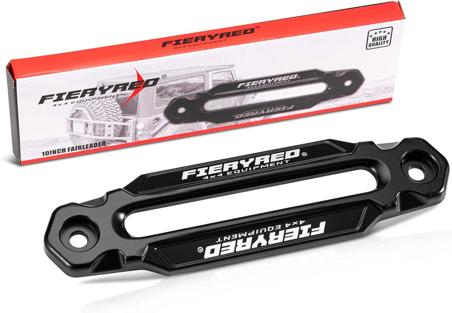 Black Aluminum Winch Hawse Fairlead with UV-Resistant Coating, Pack of 2 I864