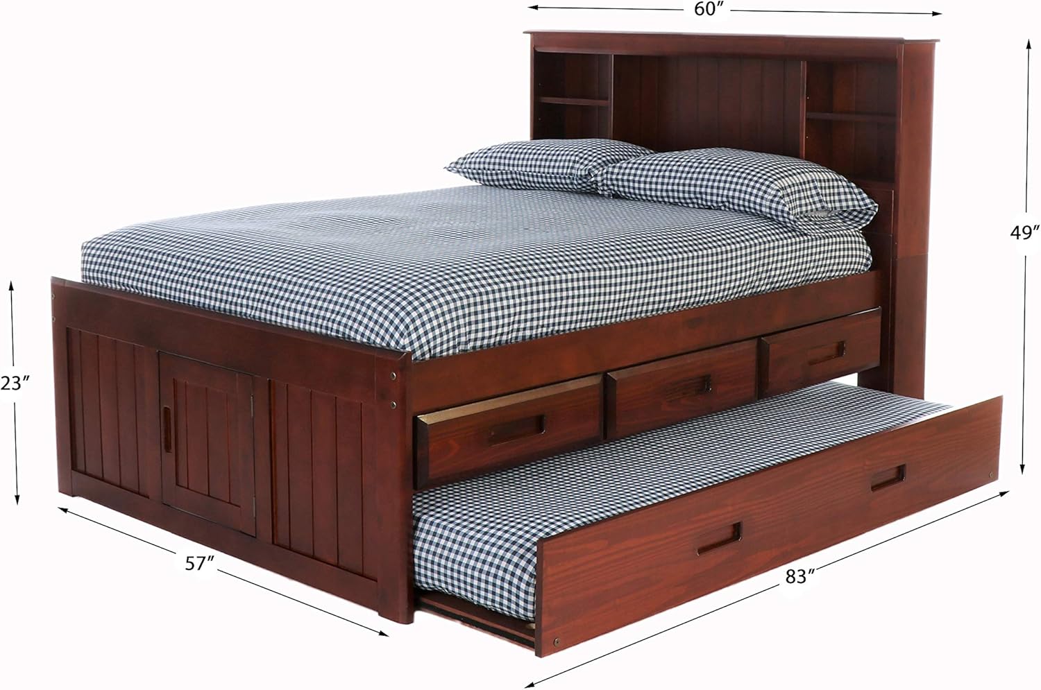 Full Captain's Bed in Merlot Z30007