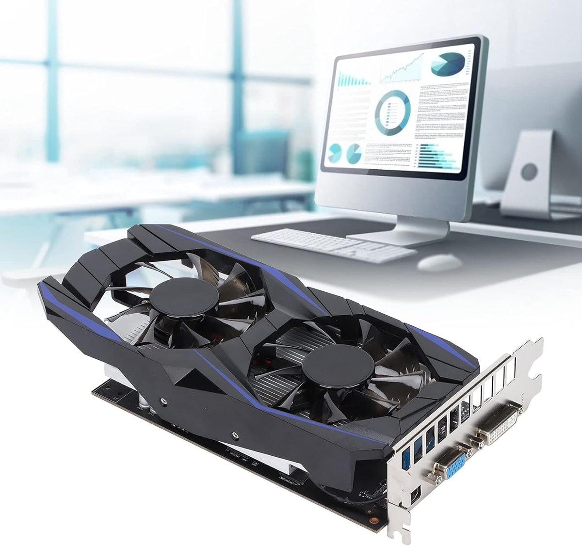 4G DDR5 128bit 640 Units 700MHz Dual Fan Desktop Computer Graphics Card with PCI Express 2.0 A49463