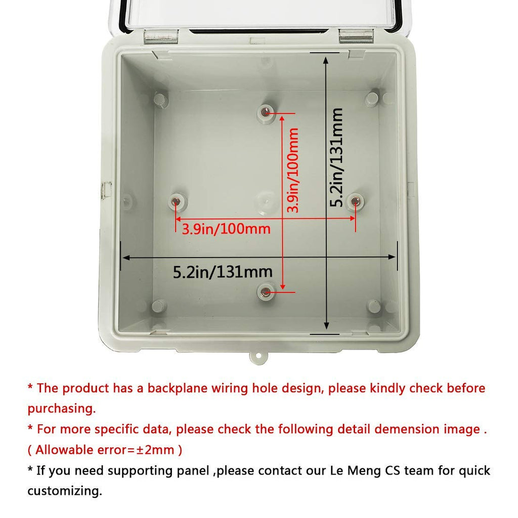 Gray ABS Plastic IP65 Junction Box with Clear Cover 8.7 x 6.7 x 4.3inch S17634