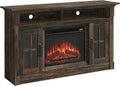 Fireplace Credenza, Carbon Oak Finish E7782