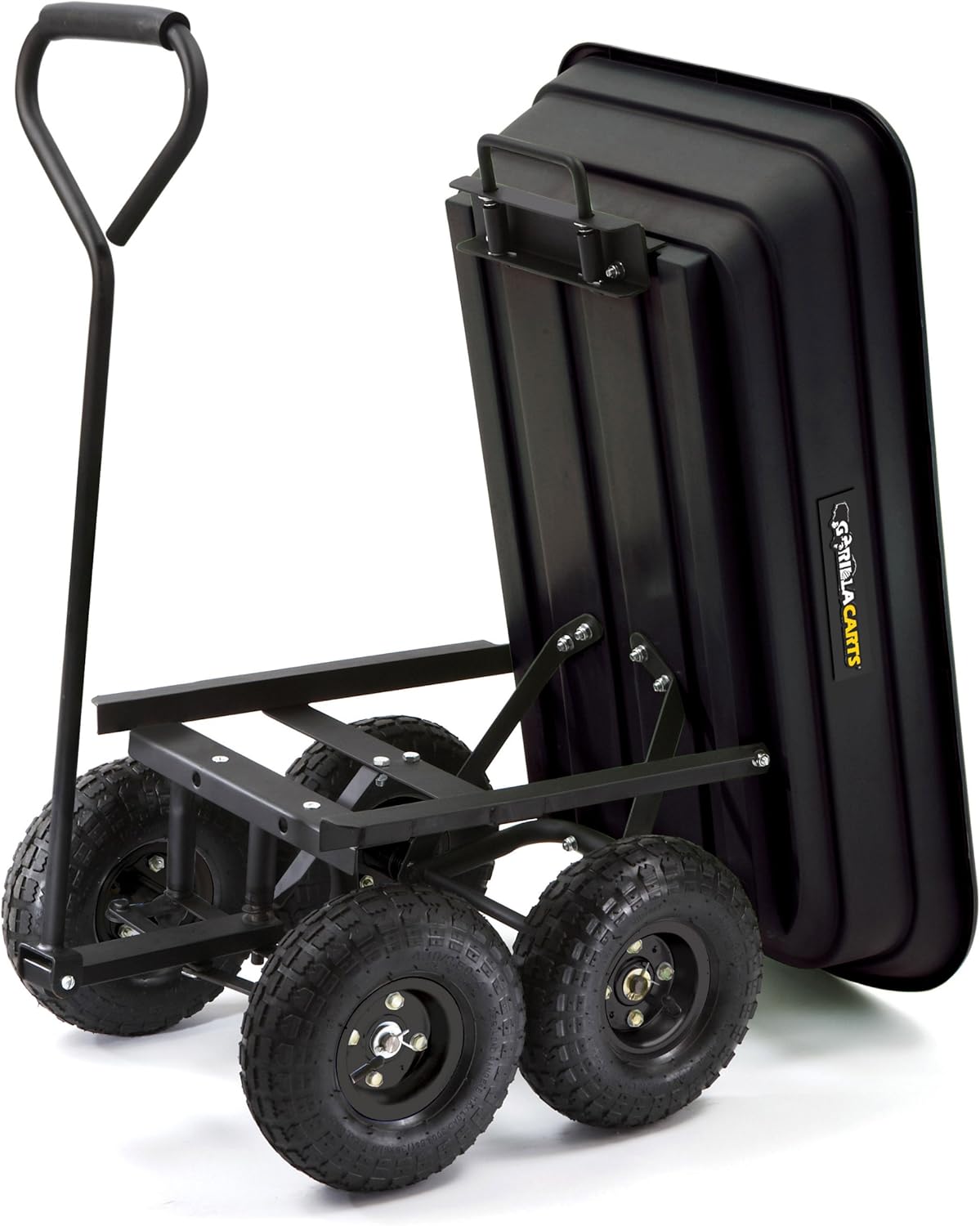 Poly Garden Dump Cart with Steel Frame and 10-Inch Pneumatic Tires U23273