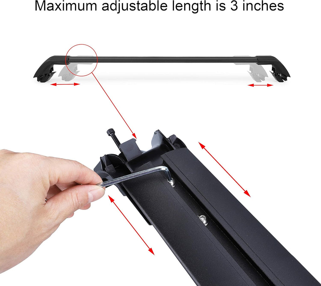Roof Rack Cross Bars for Hyundai Tucson 2016-2021, Black Matte Aluminum, Pack of 2 J274