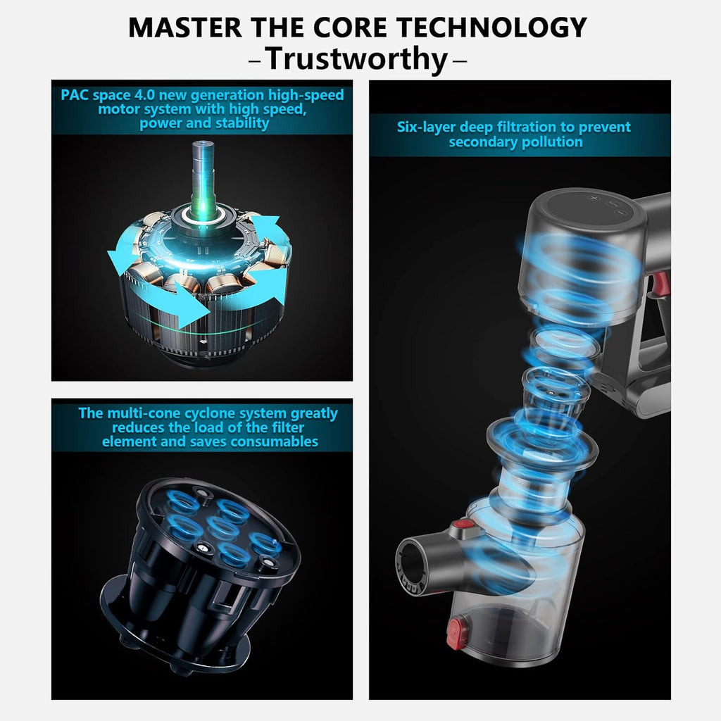 Cordless Stick Vacuum Cleaner with LED Display H164