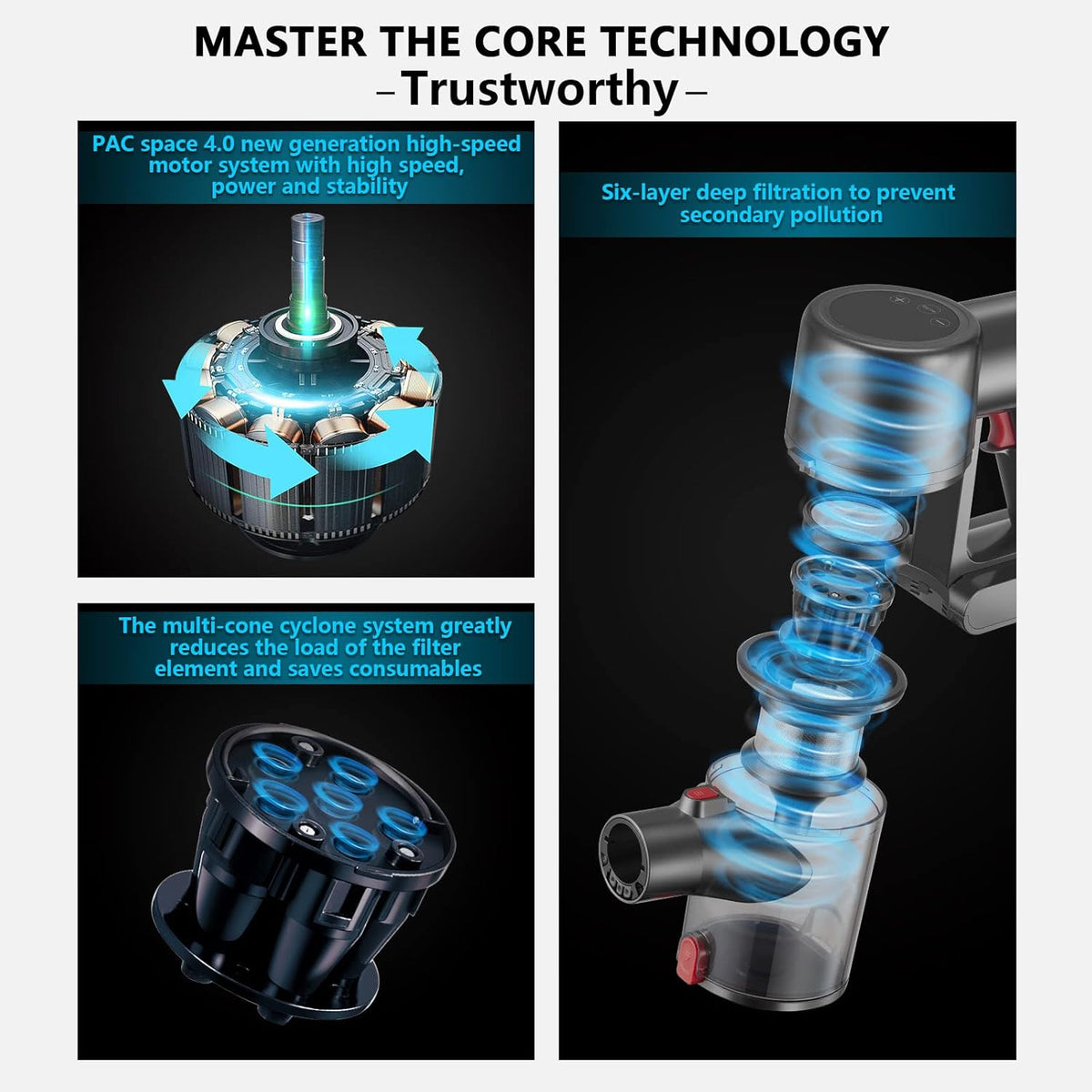 Cordless Stick Vacuum Cleaner with LED Display H164