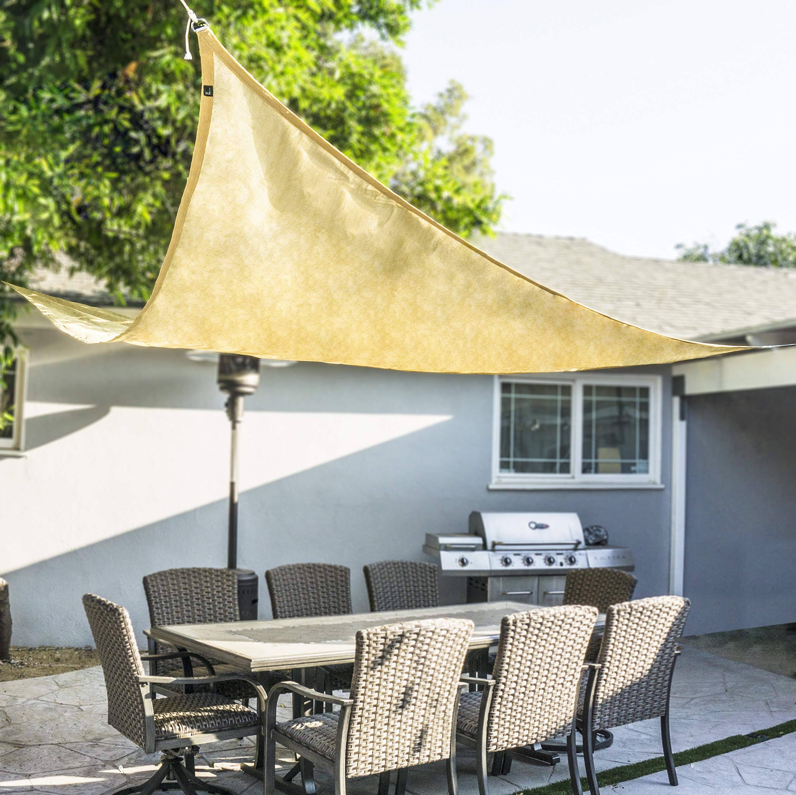 Sand Color 16 ft Oversized Sun Shade Sail Canopy L482721