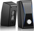 Computer Speakers, USB Powered, Bluetooth 5.0 & 3.5mm Aux-in, Pack of 2 B491