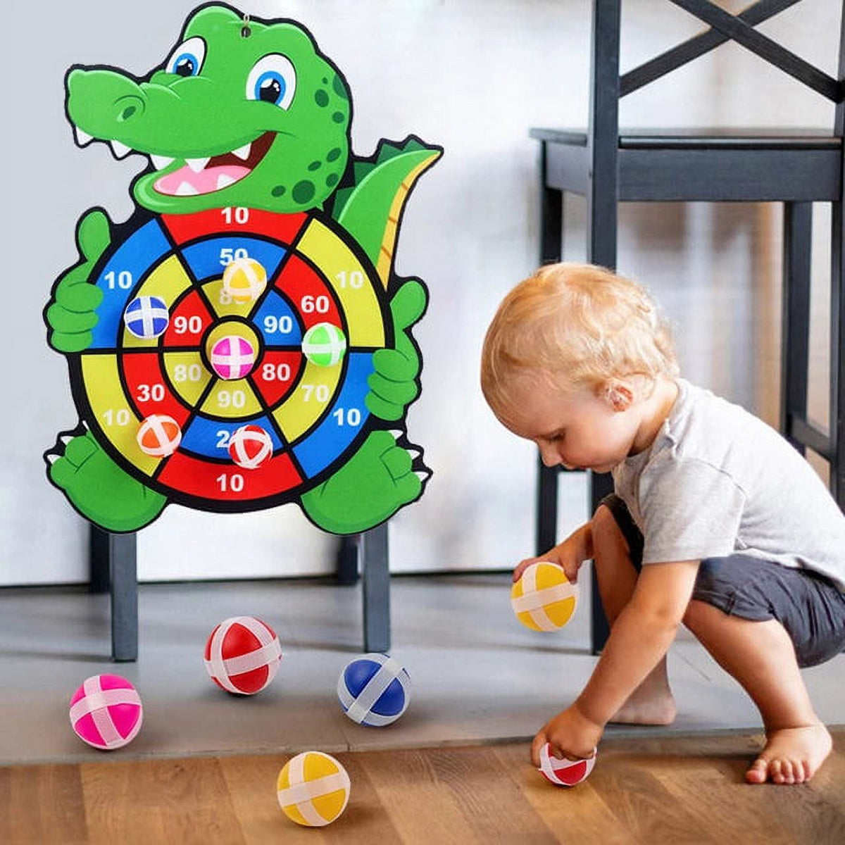 Dinosaur Slingshot Sticky Ball Dart Board Game D552