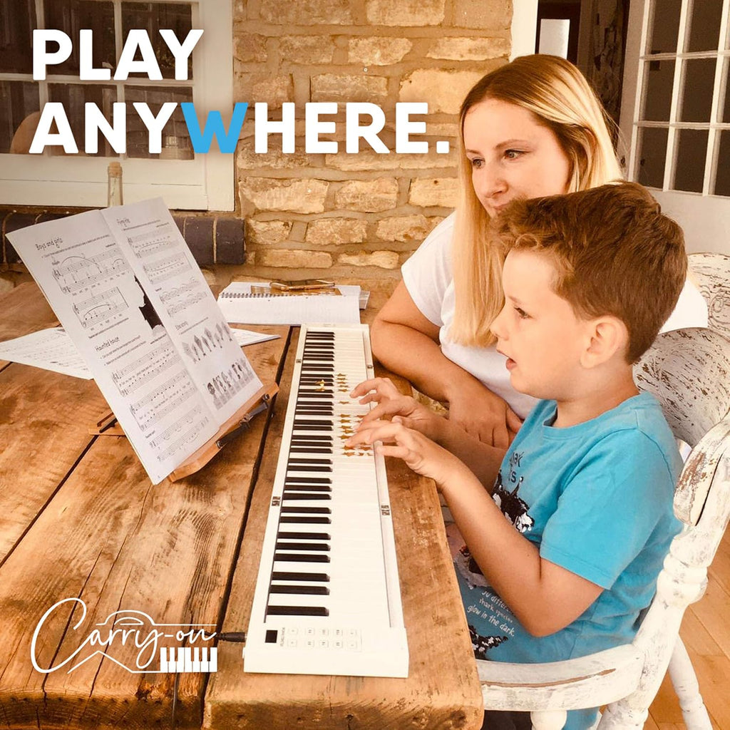 White Portable 88 Key Digital Piano Keyboard with Rechargeable Battery K769788