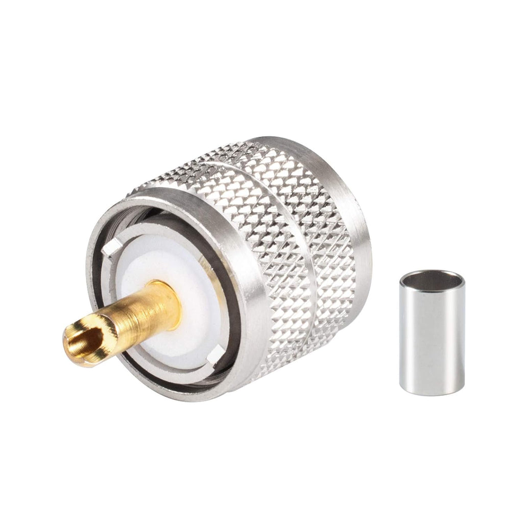 （Pack of 10） UHF Male PL-259 Plug Crimp for RG8X LMR240 Cable Straight RF Coaxial Adapter Connector V5294