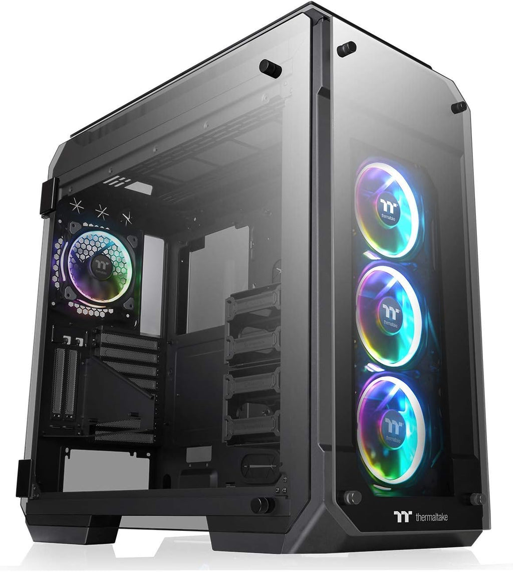 E-ATX Full Tower Computer Case with 2 200mm ARGB Fans and 140mm Black Rear Fan C285