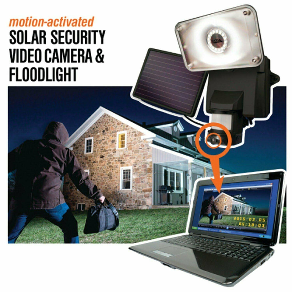 Solar Powered Security Video Camera Floodlight O69625