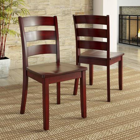 Red Ladder Back Dining Side Chair, Set of 2 U500835