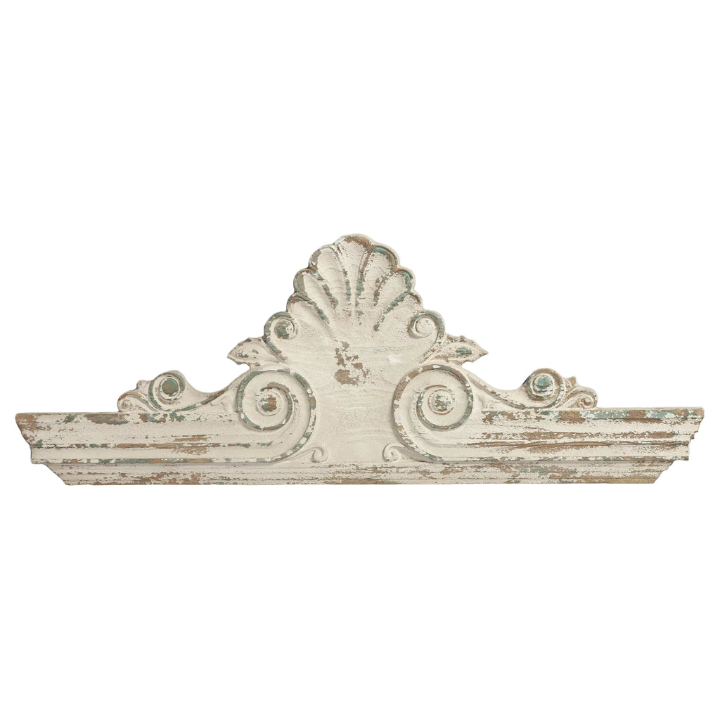 Distressed White Wooden Wall Decor W527494