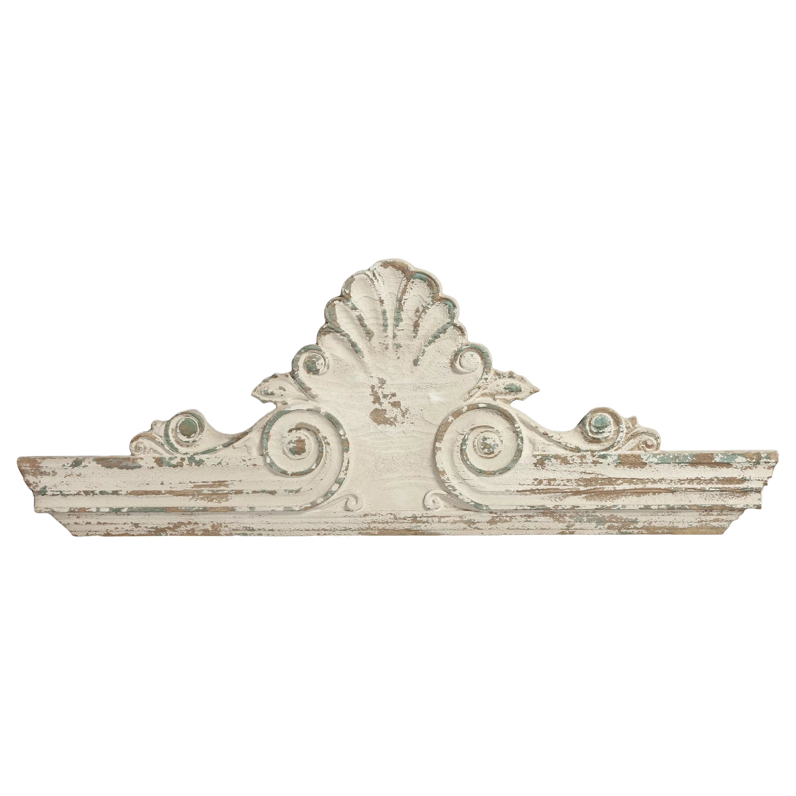 Distressed White Wooden Wall Decor W527494