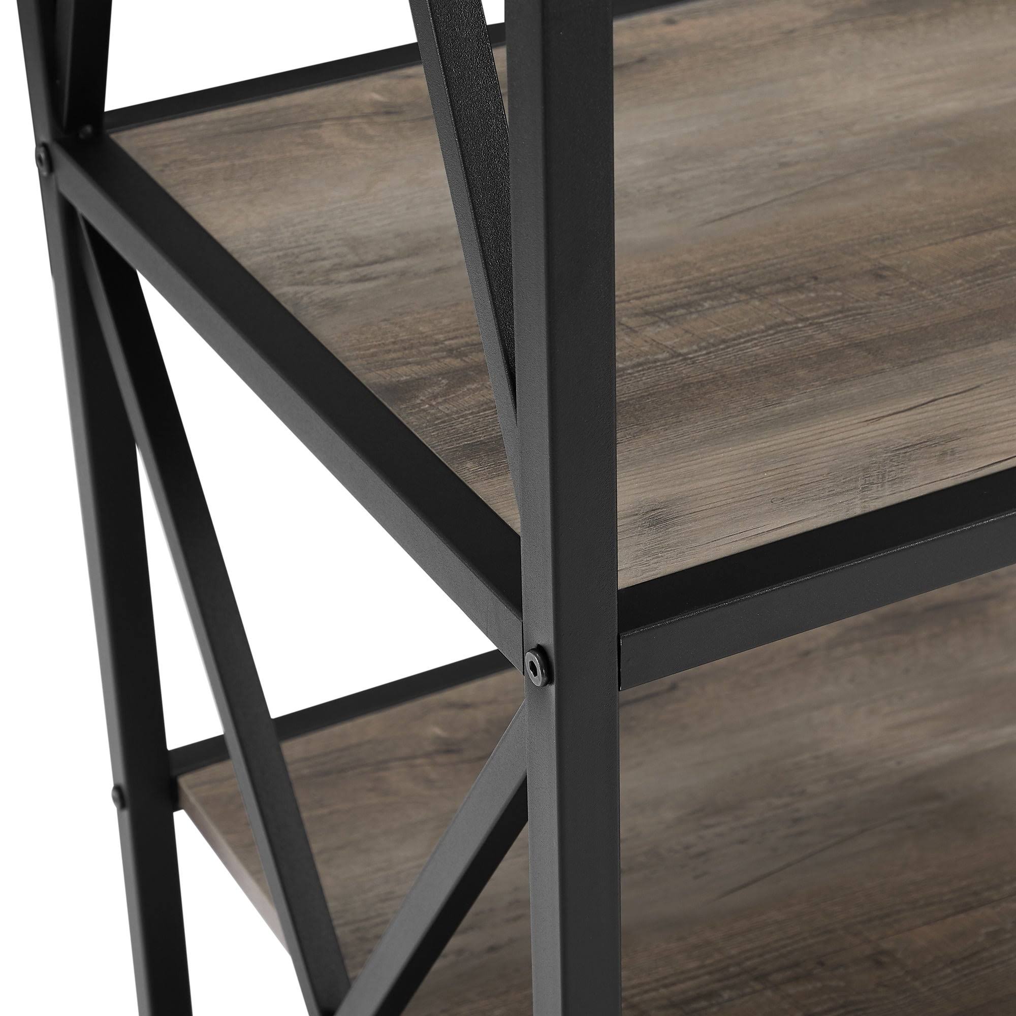 3-Piece X-Frame Entertainment Wall - Driftwood / Black Metal G2553