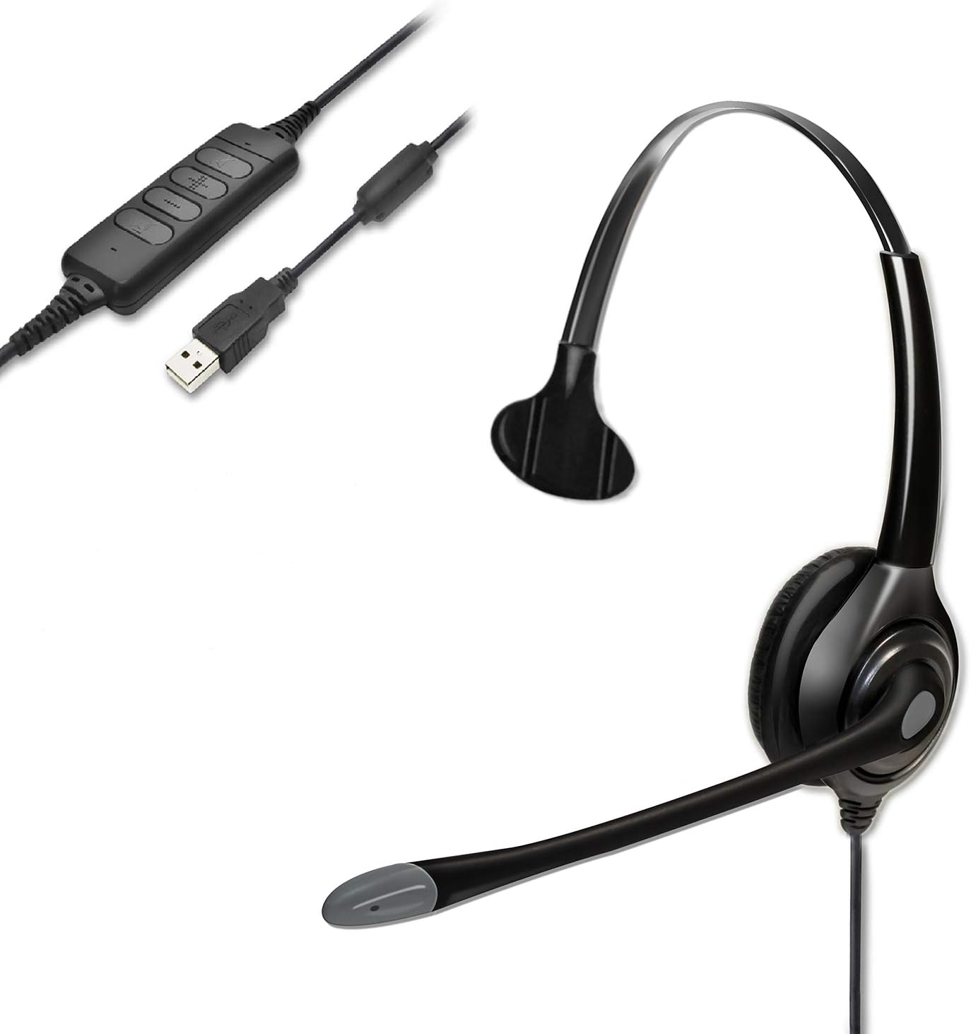 Corded Monaural USB Headset with Noise Cancelling Microphone R642315