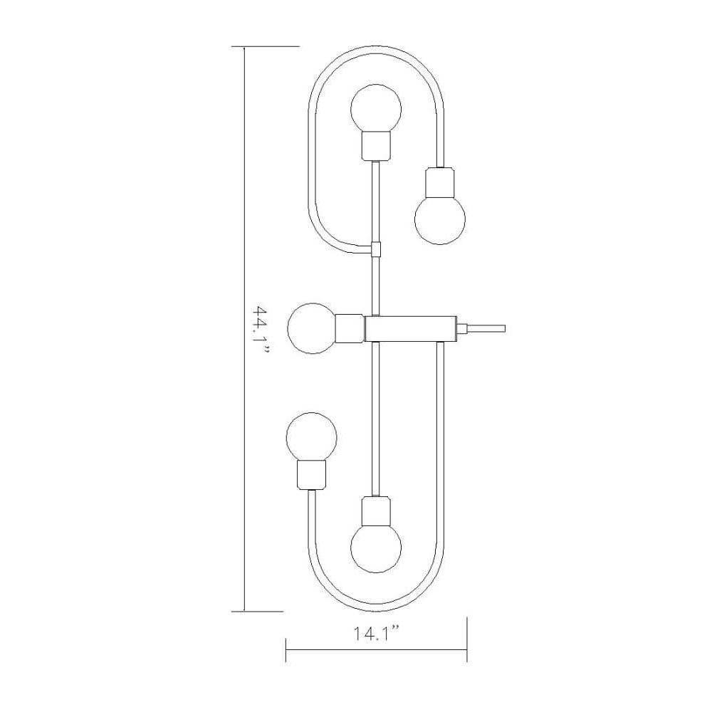 Matte Black Foundry Brass 5 Light Island/Billiard U8195
