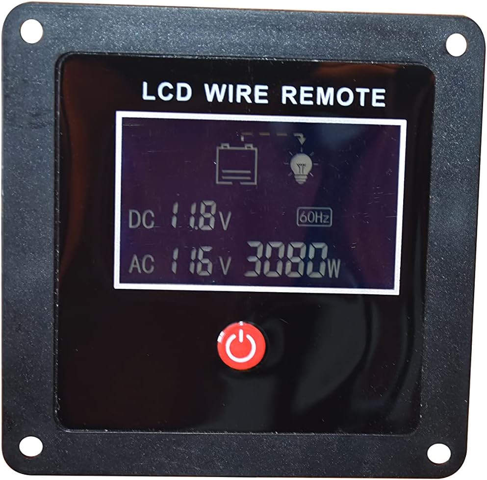 DC12V to AC110V60Hz Pure SINE Wave Power Inverter 3000W with LCD Wire Remote KIT B292